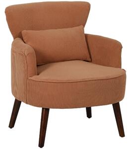 HOMCOM Poltrona Moderna, Imbottita con Cuscino Lombare, Gambe in Gomma, Arancione | Aosom Italy