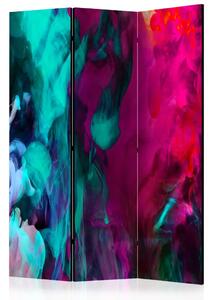 Paravento Frenesia di colori - astratto nei colori sensuali