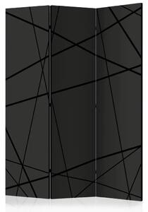Paravento Incrocio oscuro - astratto geometrico in nero