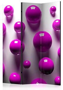 Paravento separè Palline viola - composizione geometrica in 3D