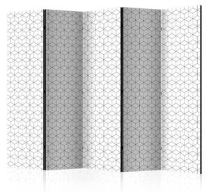 Paravento design Cubi - texture II - disegno geometrico in bianco e nero