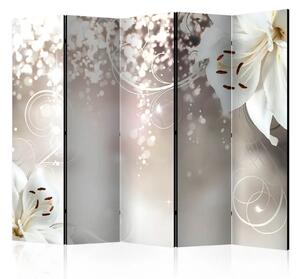 Paravento Composizione incantata II - fiori bianchi in illusione 3D