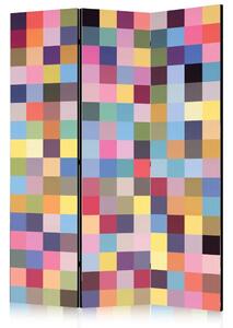 Paravento Tutta la gamma di colori - sfondo geometrico di pixel colorati