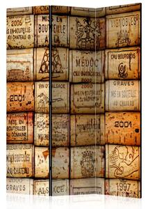 Paravento Wine trail - composizione con illustrazioni e scritte retrò
