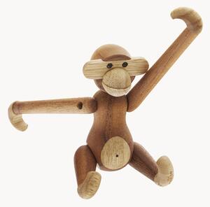 Oggetto decorativo di design in legno di teak Monkey, alt. 10 cm