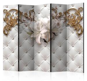 Paravento design Luminoso splendore II - sfondo bianco con ornamenti floreali