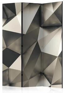 Paravento design Cosmic silver - motivo beige a triangoli tridimensionali