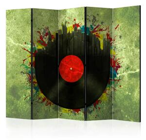 Paravento design Melodie colorate della città II - espressione musicale