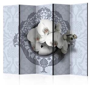 Paravento Orchidee: motivo reale II - elegante disegno floreale