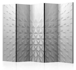 Paravento separè Tetraedri II - astrazione bianca di forme geometriche
