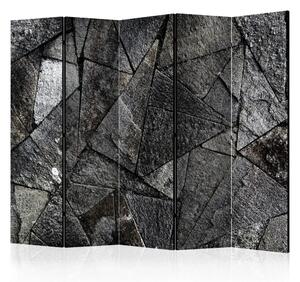 Paravento design Pavement tiles grey II - sfondo scuro a triangoli