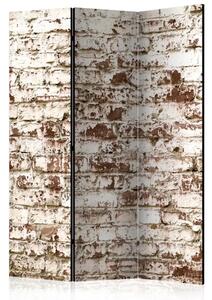 Paravento design Strisce del Tempo - composizione unica, texture mattoni