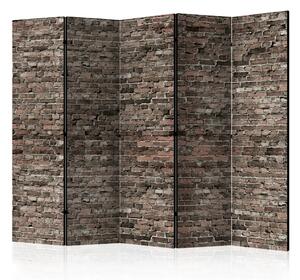 Paravento separè Vecchio mattone II - sfondo industriale nei toni del marrone