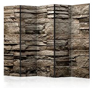 Paravento design Bella Pietra Marrone II - sfondo marrone