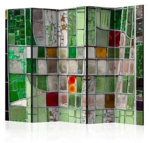 Paravento separè Vetrata Smeraldo II - mosaico colorato