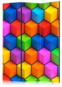 Paravento separè Geometria dell'Arcobaleno - modello geometrico colorato
