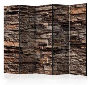 Paravento Stile Bronzeo II - muratura con texture di pietra