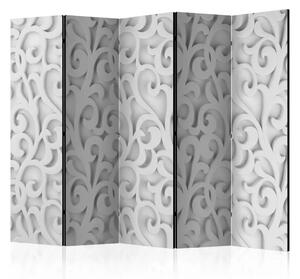 Paravento Ornamento bianco II - astrazione luminosa