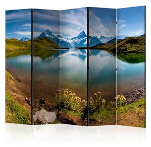 Paravento design Montagne riflesse in uno specchio d'acqua - natura