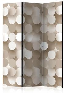 Paravento separè Rete d'oro - composizione geometrica in cerchi beige chiaro