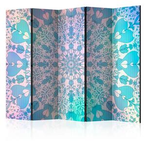 Paravento Mandala femminile blu II - disegno zen