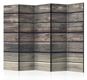 Paravento design Stile campestre II - composizione su assi di legno marrone