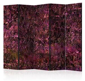 Paravento separè Tesoro rosa II - astrazione nei toni viola