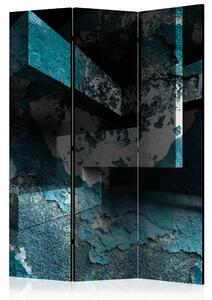 Paravento design Geometria azzurra - illusione con un tocco di blu