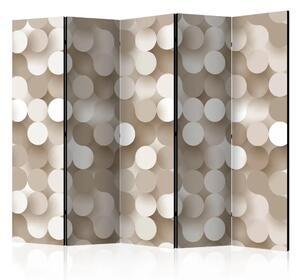 Paravento separè Rete dorata II - composizione con motivo geometrico luminoso
