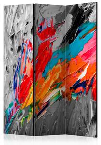 Paravento design Uccello infuocato - astratto allegro colorato