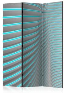 Paravento design Blu neon - semplice astrazione con un tocco di turchese