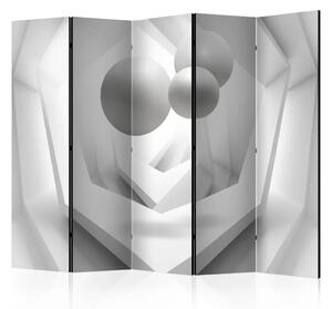 Paravento Immaginazione bianca II - luminosa illusione geometrica