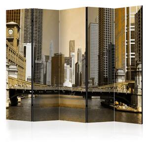Paravento Ponte di Chicago effetto vintage II - architettura urbana
