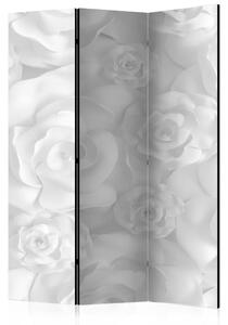 Paravento separè Fiori di gesso - bouquet di rose delicate in bianco