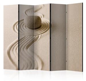 Paravento design Zen: Equilibrio II - sasso e sabbia in composizione beige