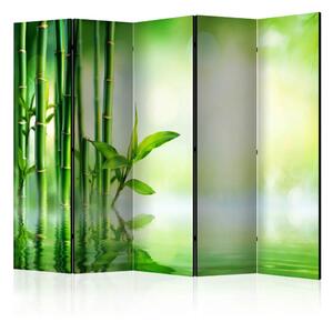 Paravento design Boschetto di bambù II - composizione verde in stile zen