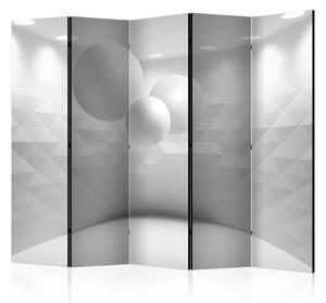 Paravento separè Stanza geometrica II - spazio bianco con illusione 3D