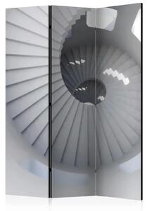 Paravento Scale a Spirale - lumaca architettonica tra il bianco