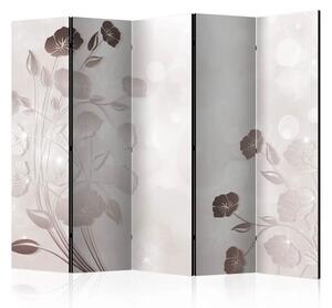 Paravento separè Delicatezza dei Fiori II - sfondo beige con motivi floreali