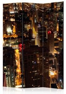 Paravento separè Città di Notte - Chicago - architettura urbana al crepuscolo