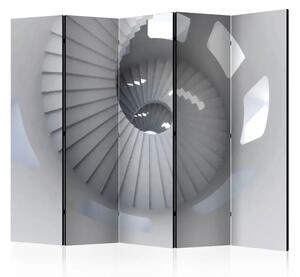 Paravento design Scale a Spirale II - astrazione con architettura bianca
