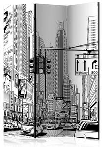 Paravento design Nelle Strade di New York - architettura in bianco e nero