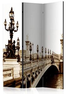 Paravento separè Ponte Alessandro III a Parigi - architettura in seppia