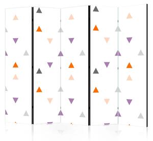 Paravento design Pioggia di Triangoli II - sfondo chiaro a motivo geometrico