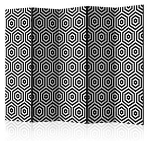 Paravento Ipnotico Bianco Nero II - motivo geometrico