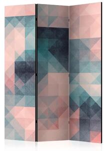 Paravento separè Pixel Verde-Rosa - modello in disegno geometrico