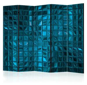 Paravento separè Mosaico Azzurro II - elegante composizione blu