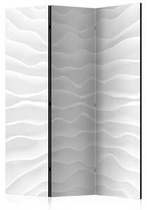 Paravento design Muro di origami - astrazione orientale in bianco