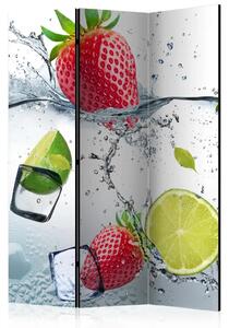 Paravento separè Cocktail fruttato - fragole e lime tra cubetti di ghiaccio
