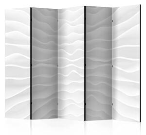 Paravento separè Origami wall II - astrazione bianca con onde di carta